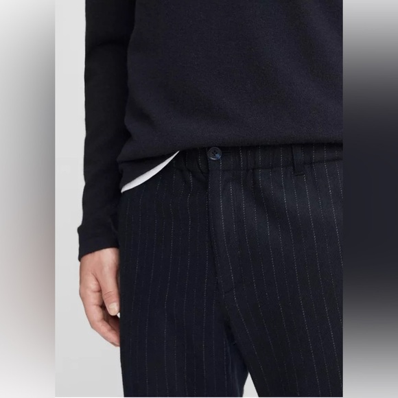 New Vince Pinstripe Virgin Wool Blend Flannel Trouser Pant Dark Navy Sz XXL - Picture 3 of 14